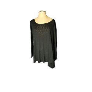 Puella Women's Black Tunic hi-low hem Top Size Small